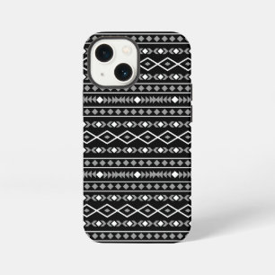 Aztec Shapes Pattern White Grey Black iPhone 13 Mini Case