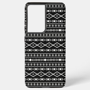 Aztec Shapes Pattern White Grey Black Samsung Galaxy Case