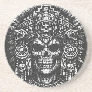 Aztec Skull Headdress by BurnsInHell Coaster