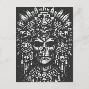 Aztec Skull Headdress by BurnsInHell Postcard
