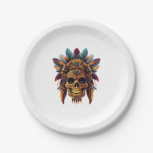 Aztec Skull Relic Paper Plate