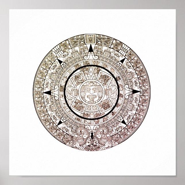 Aztec Solar Disc Calendar Poster (Front)