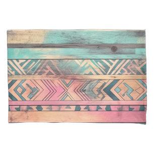 Aztec Southwestern Blue And Pink Tribal Pillowcase