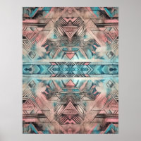 Aztec Southwestern Pastel Pink And Blue
