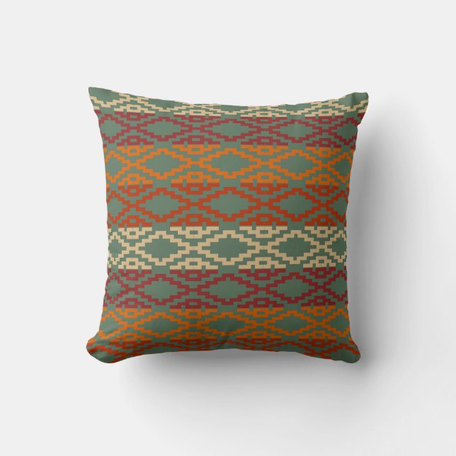 Aztec Southwestern Tribal Diamonds Cushion (Front)