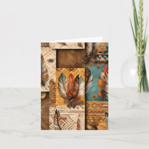 Aztec Southwestern Tribal Feathers Card