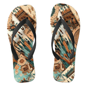 Aztec Southwestern Tribal Feathers Jandals