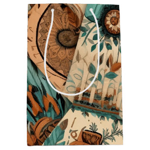 Aztec Southwestern Tribal Feathers Medium Gift Bag