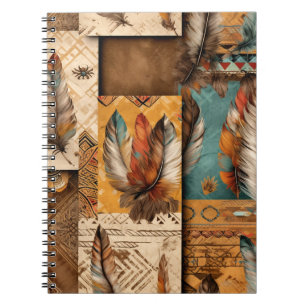 Aztec Southwestern Tribal Feathers Notebook
