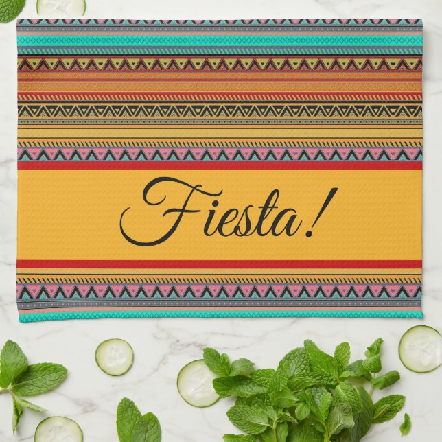 Aztec stripes "Fiesta"  Tea Towel (Folded)