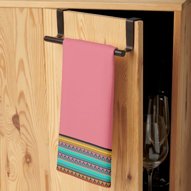 Aztec stripes kitchen towel (Thirds Fold)