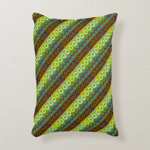 Aztec Style Green Brown Tan Decorative Cushion