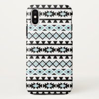 Aztec Stylised Big Pattern II Black Blue White