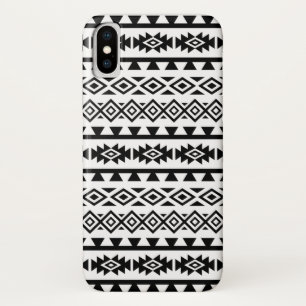 Aztec Stylised Big Pattern II Black on White Case-Mate iPhone Case