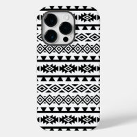 Aztec Stylised Big Pattern II Black on White
