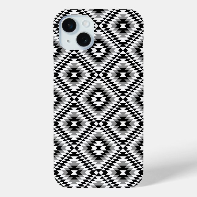 Aztec Stylised BW+Grey Symbol Pattern Case-Mate iPhone Case (Back)