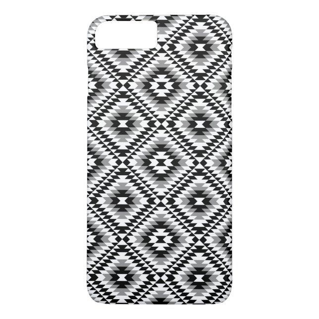 Aztec Stylised BW+Grey Symbol Pattern Case-Mate iPhone Case (Back)
