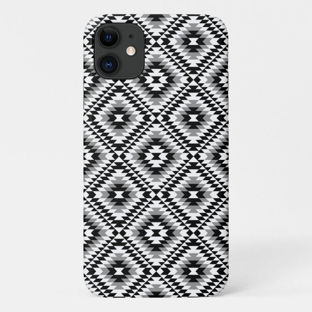 Aztec Stylised BW+Grey Symbol Pattern Case-Mate iPhone Case (Back)
