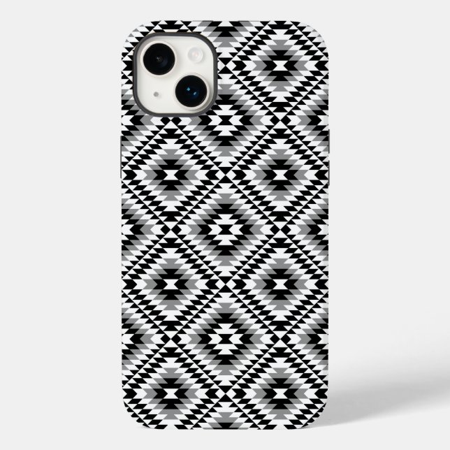 Aztec Stylised BW+Grey Symbol Pattern Case-Mate iPhone Case (Back)