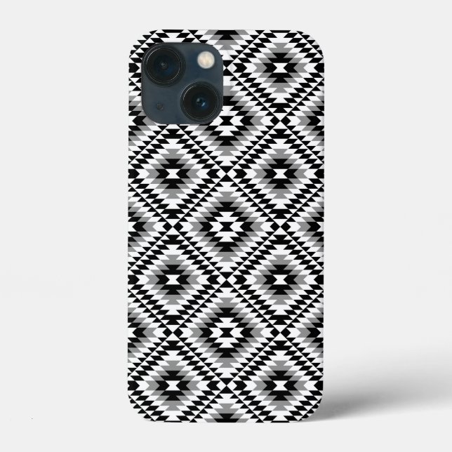 Aztec Stylised BW+Grey Symbol Pattern Case-Mate iPhone Case (Back)