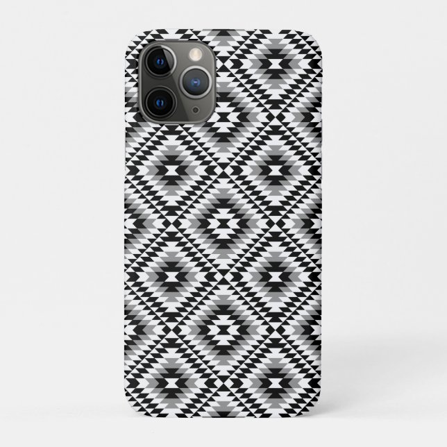 Aztec Stylised BW+Grey Symbol Pattern Case-Mate iPhone Case (Back)