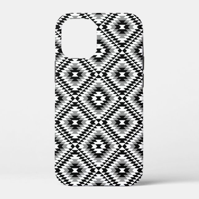 Aztec Stylised BW+Grey Symbol Pattern Case-Mate iPhone Case (Back)