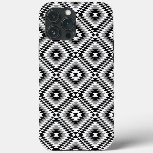 Aztec Stylised BW+Grey Symbol Pattern iPhone 13 Pro Max Case