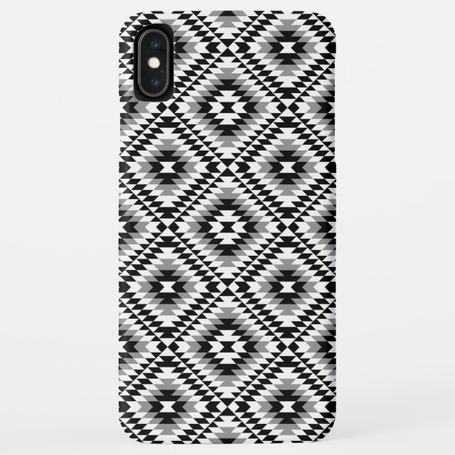 Aztec Stylised BW+Grey Symbol Pattern Case-Mate iPhone Case (Back)