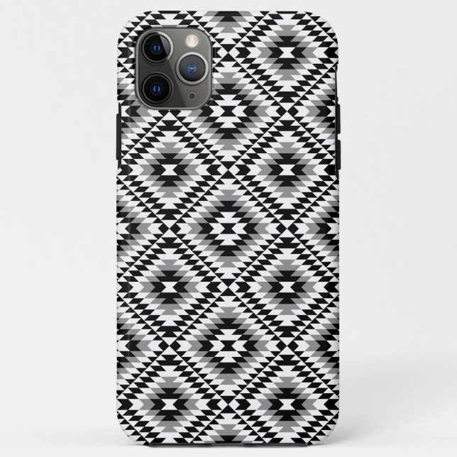 Aztec Stylised BW+Grey Symbol Pattern Case-Mate iPhone Case (Back)