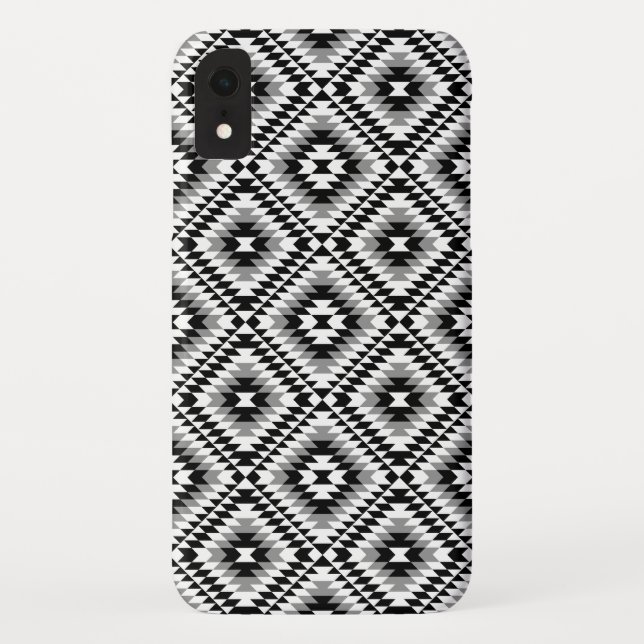 Aztec Stylised BW+Grey Symbol Pattern Case-Mate iPhone Case (Back)