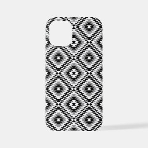 Aztec Stylised BW+Grey Symbol Pattern iPhone 12 Mini Case