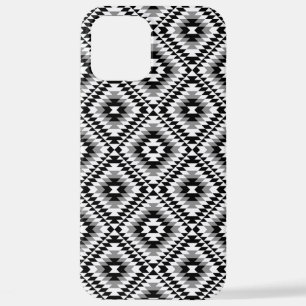 Aztec Stylised BW+Grey Symbol Pattern iPhone 12 Pro Max Case