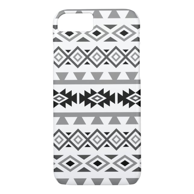 Aztec Stylised Lg Pattern II Monochrome Case-Mate iPhone Case (Back)