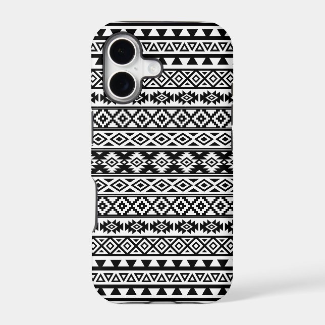 Aztec Stylised Pattern Black & White (Back)