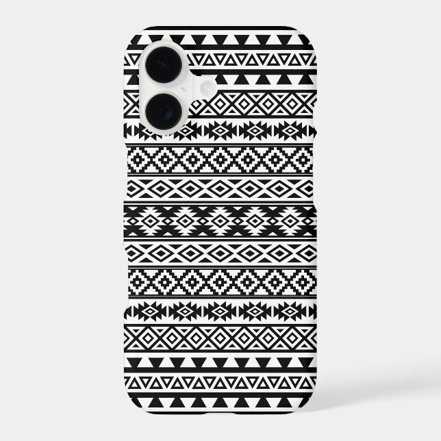 Aztec Stylised Pattern Black & White (Back)