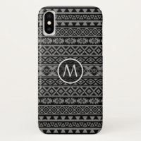 Aztec Stylised Ptn Blk & Grey I (Personalised)