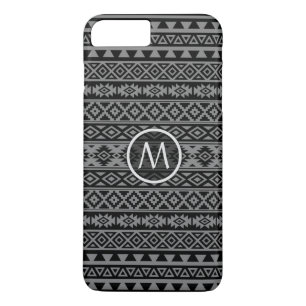 Aztec Stylised Ptn Blk & Grey I (Personalised) Case-Mate iPhone Case