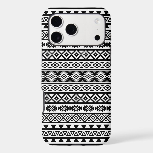 Aztec Stylized Pattern Black & White (Back)