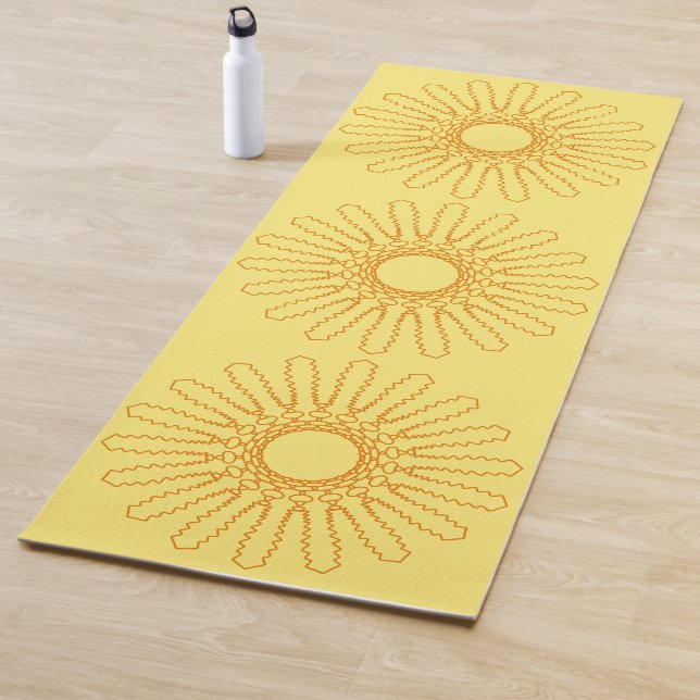 Aztec Sun Pattern Double Sided Yoga Mat (In Situ)