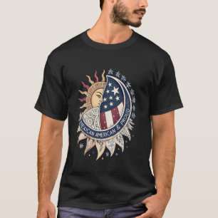 Aztec Sun & U.S. Flag Stars u2013 Latino Pride T-Shirt