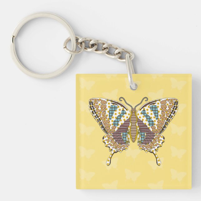 Aztec Swallowtail Acrylic Keychain (Front)