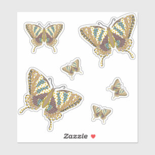 Aztec Swallowtail Contour Sticker