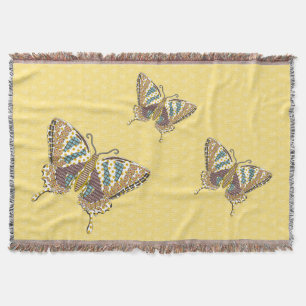 Aztec Swallowtail Throw Blanket