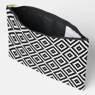 Aztec Symbol Block Big Pattern BW Accessory Pouch