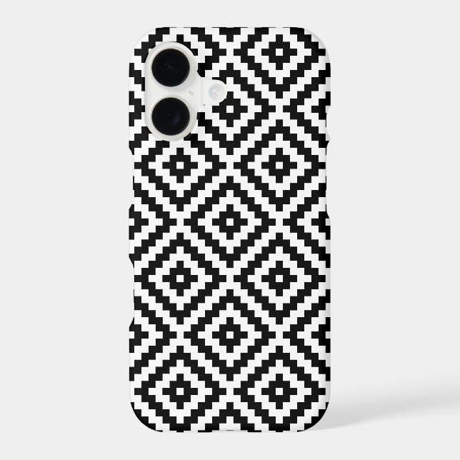 Aztec Symbol Block Ptn Black & White I (Back)
