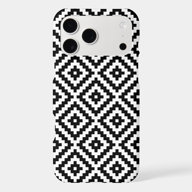 Aztec Symbol Block Ptn Black & White I (Back)
