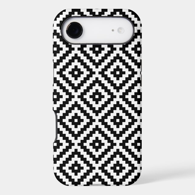 Aztec Symbol Block Ptn Black & White I (Back)