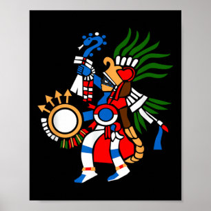 Aztec Symbol God Of War And Sun Huitzilopochtli Az Poster