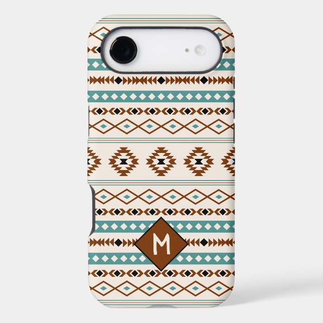 Aztec Teal Ter Blk Cr Mixed Pattern (Personalised) (Back)