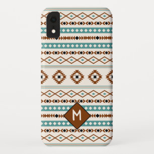 Aztec Teal Ter Blk Cr Mixed Pattern (Personalized) Case-Mate iPhone Case